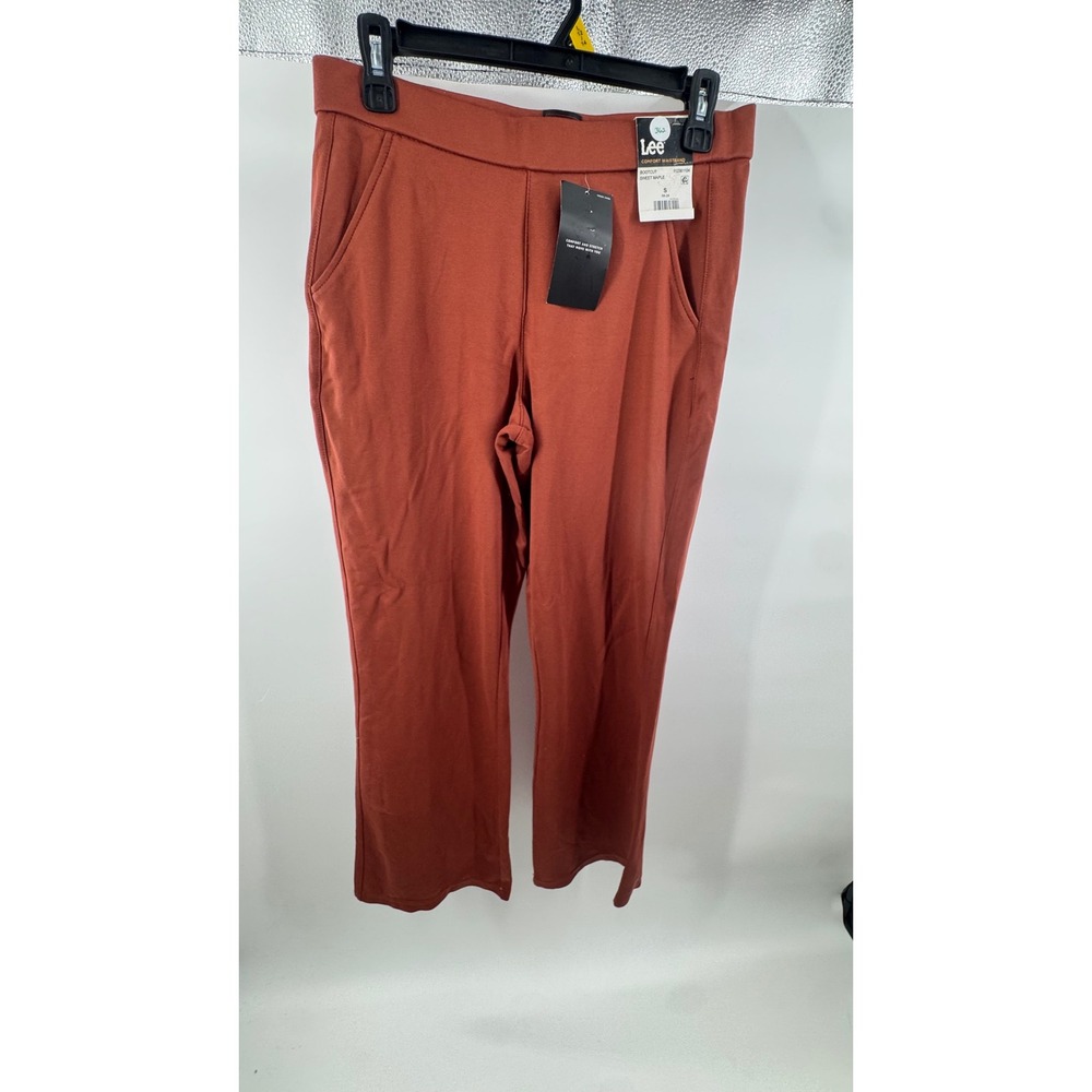 Lee Comfort Waistband Bootcut Pants Sweet Maple Orange Knit Pull On 112361104 S